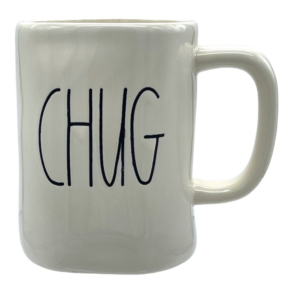 Rae Dunn Pottery CHUG Ceramic 16 oz Mug Cup Big M Older Magenta HTF Rare